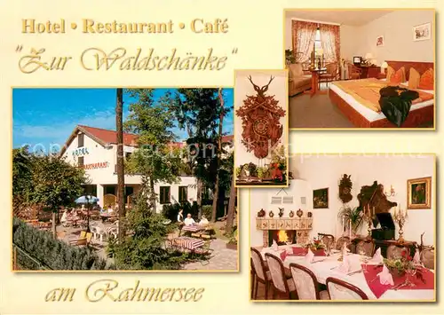 AK / Ansichtskarte Wandlitz Hotel Restaurant Cafe Zur Waldschaenke Zimmer Gaststube Terrasse Wandlitz