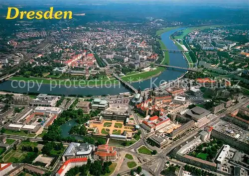 AK / Ansichtskarte Dresden_Elbe Fliegeraufnahme 