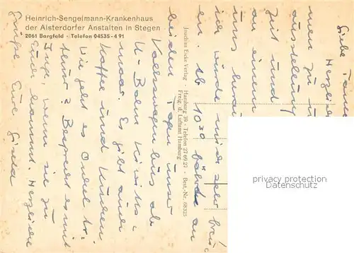 AK / Ansichtskarte Bargfeld Stegen Heinrich Sengelmann Krankenhaus der Alsterdorfer Anstalten Fliegeraufnahme Bargfeld Stegen