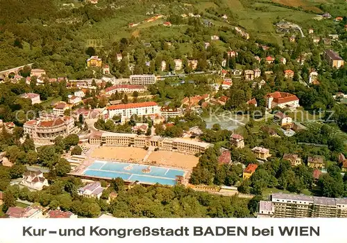 AK / Ansichtskarte Baden_Wien Kur und Kongress Stadt Fliegeraufnahme Baden_Wien