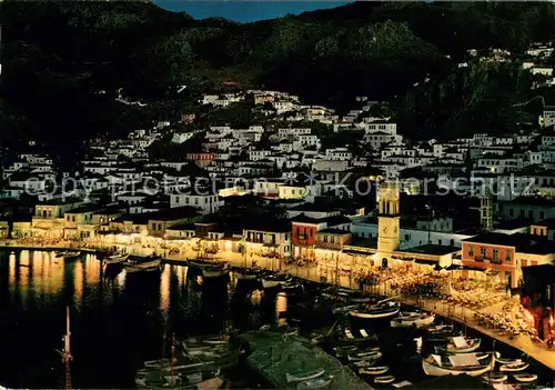 AK / Ansichtskarte Hydra_Greece Ufer bei Nacht  