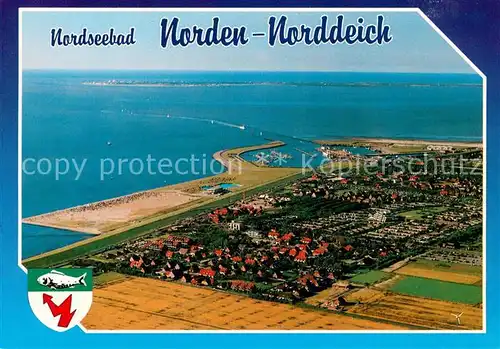 AK / Ansichtskarte Norden_Norddeich_Ostfriesland Fliegeraufnahme Norden_Norddeich