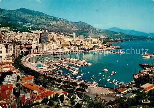 AK / Ansichtskarte Monaco Vue aerienne sur le Port et Monte Carlo Monaco