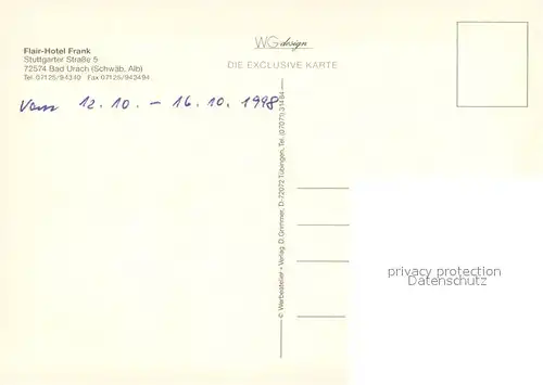 AK / Ansichtskarte Bad_Urach Flair Hotel Frank Bad_Urach