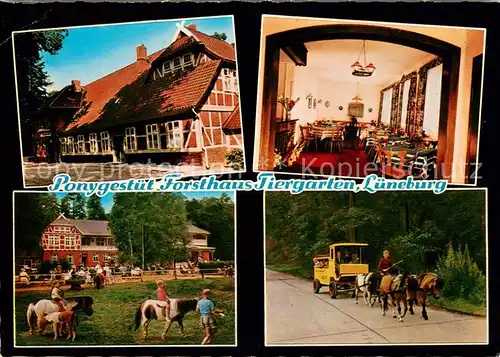 AK / Ansichtskarte Lueneburg Ponygestuet Forsthaus Tiergarten Gaststube Kutschfahrt Lueneburg