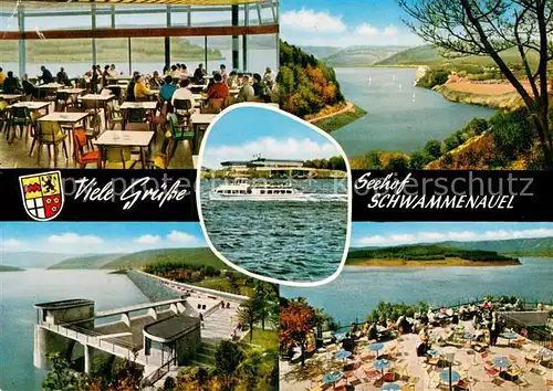 AK / Ansichtskarte Heimbach_Eifel Seehof Schwammenauel Rurtalsperre Schwammenauel Gastraum Terrasse Heimbach Eifel
