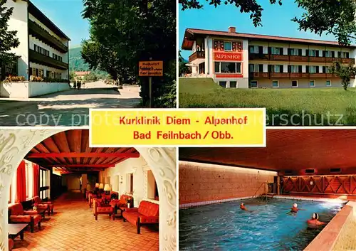 AK / Ansichtskarte Bad_Feilnbach Kurklinik Diem Alpenhof Aufenthaltsraum Hallenbad Bad_Feilnbach