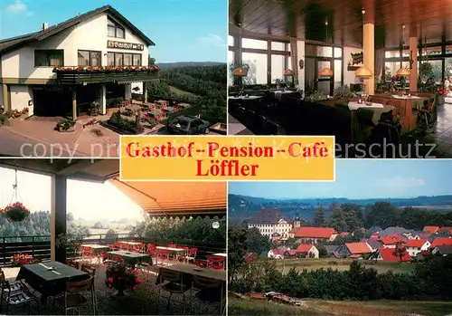 AK / Ansichtskarte Trockau Gasthof Pension Cafe Loeffler Gastraeume Panorama Trockau