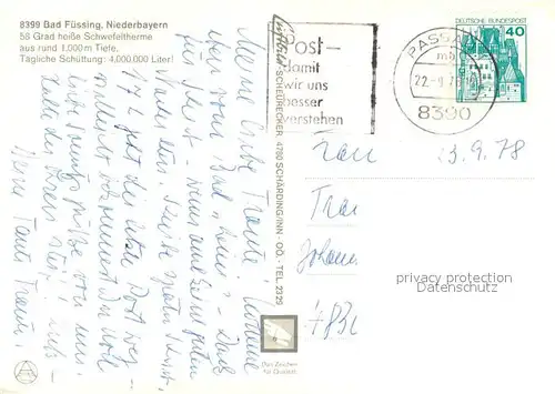 AK / Ansichtskarte Bad_Fuessing Fliegeraufnahme mit Schwefeltherme Bad_Fuessing