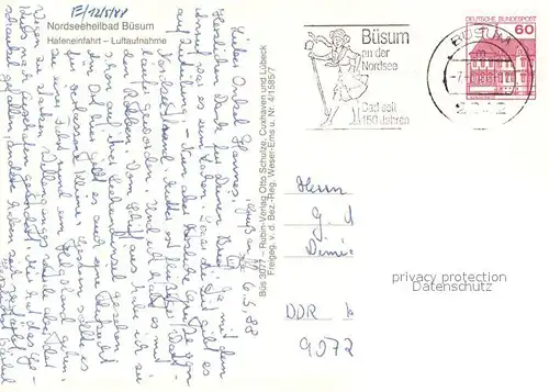 AK / Ansichtskarte Buesum_Nordseebad Hafeneinfahrt Fliegeraufnahme Buesum_Nordseebad