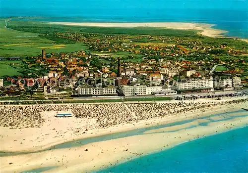 AK / Ansichtskarte Borkum_Nordseebad Fliegeraufnahme Borkum_Nordseebad