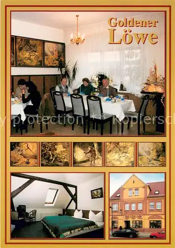 AK / Ansichtskarte Luebben_Spreewald Restaurant Goldener Loewe Gaststube Zimmer  Luebben Spreewald