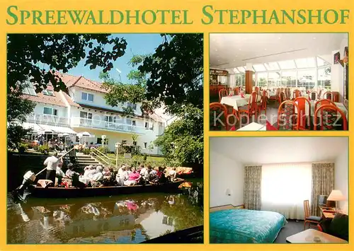 AK / Ansichtskarte Luebben_Spreewald Spreewaldhotel Stephanshof Bootstour Gaststube Zimmer Luebben Spreewald