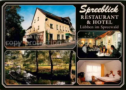 AK / Ansichtskarte Luebben_Spreewald Hotel Restaurant Spreeblick Gaststube Zimmer Park Luebben Spreewald