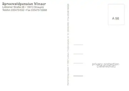 AK / Ansichtskarte Straupitz Spreewaldpension Winzer Gaststube Bar Bootsfahrt Zimmer Storchennest Straupitz