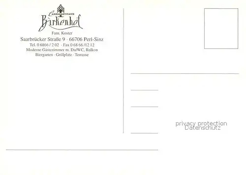 AK / Ansichtskarte Perl Sinz Hotel Restaurant Birkenhof Landgasthaus 