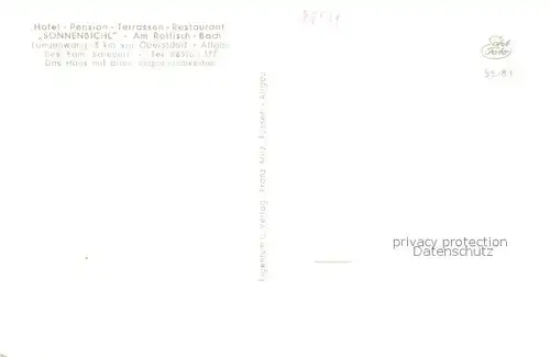 AK / Ansichtskarte Langenwang_Fischen Hotel Pension Terrassen Restaurant Sonnenbichl Am Rotfisch Bach Langenwang Fischen