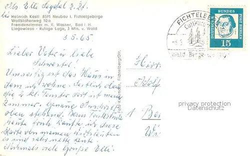 AK / Ansichtskarte Neubau_Fichtelberg Haus Heinrich Kastl Neubau Fichtelberg