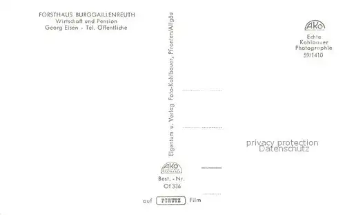 AK / Ansichtskarte Burggaillenreuth_Oberfranken Wirtschaft und Pension Burggaillenreuth