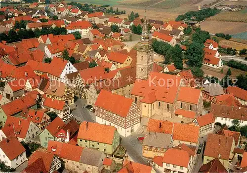 AK / Ansichtskarte Eschenbach_Wolframs Stadtzentrum Kirche Fliegeraufnahme Eschenbach Wolframs