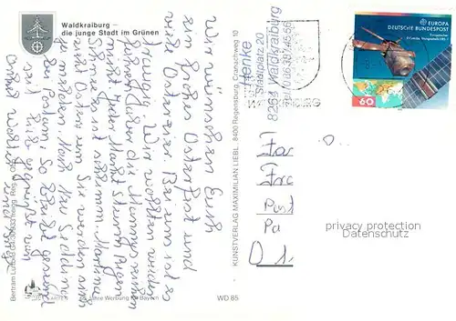 AK / Ansichtskarte Waldkraiburg Die junge Stadt im Gruenen Fliegeraufnahme Waldkraiburg