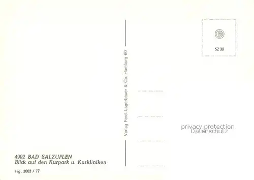 AK / Ansichtskarte Bad_Salzuflen Blick auf den Kurpark und Kurkliniken Fliegeraufnahme Bad_Salzuflen