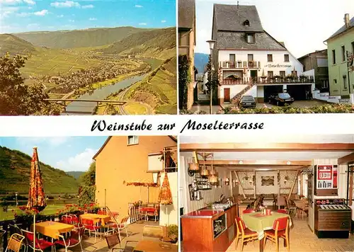 AK / Ansichtskarte Bruttig_Mosel Weinstube zur Moselterrasse Panorama Moseltal Bruttig Mosel