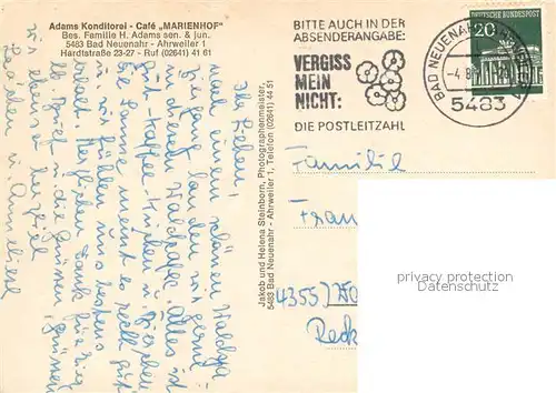 AK / Ansichtskarte Ahrweiler_Ahr Adams Konditorei Cafe Marienhof Gartenterrasse Ahrweiler_Ahr