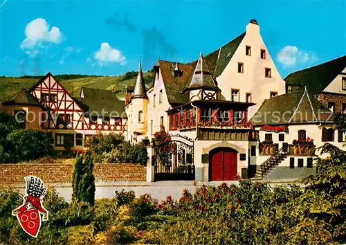 AK / Ansichtskarte Eller_Mosel Weingut Freiher von Landenberg vormals Kurfuerstliches Trierisches Hofhaus Wappen Eller_Mosel