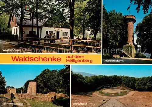 AK / Ansichtskarte Reilingen Waldschenke auf dem Heiligenberg Aussichtsturm Michaelsbasilika Thingstaette Ruinen Reilingen