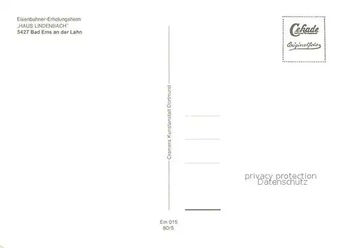 AK / Ansichtskarte Bad_Ems Eisenbahner Erholungsheim Haus Lindenbach Bad_Ems