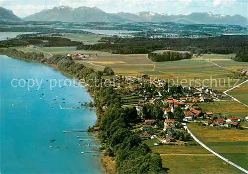 AK / Ansichtskarte Gollenshausen_Chiemsee Alpenpanorama Fliegeraufnahme Gollenshausen_Chiemsee
