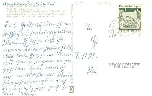 AK / Ansichtskarte Grossrehmuehle Gasthof zum Rehbachtal Grossrehmuehle