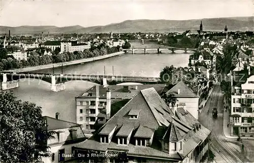 AK / Ansichtskarte Basel_BS Die drei Rheinbruecken Basel_BS