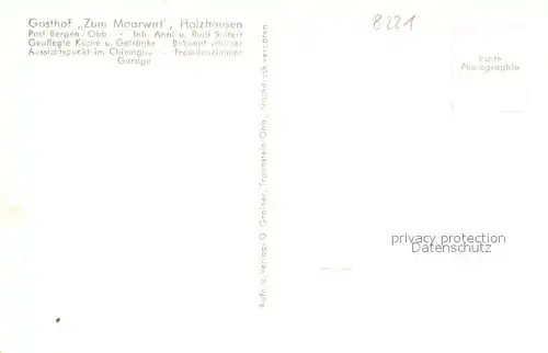 AK / Ansichtskarte Holzhausen_Waging_See Gasthof zum Maarwirt Enzianstueberl Bierstueberl Weidevieh Holzhausen_Waging_See