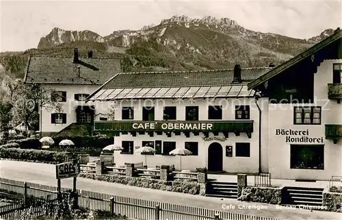 AK / Ansichtskarte Bernau_Chiemsee Cafe Obermaier  Bernau Chiemsee