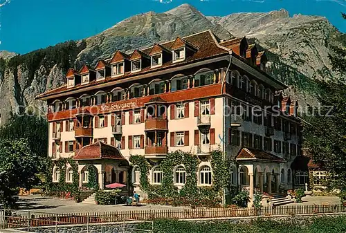 AK / Ansichtskarte Kandersteg_BE Hotel Schweizerhof mit Elsigfirst und Pratelspitz Kandersteg_BE