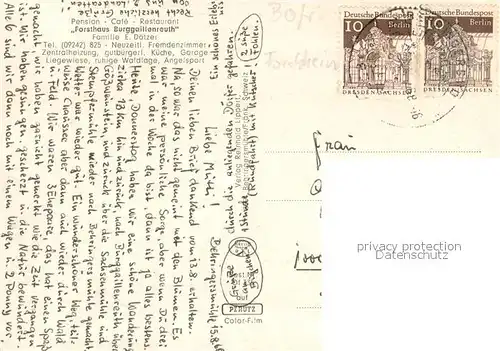 AK / Ansichtskarte Burggaillenreuth_Oberfranken Restaurant Forsthaus Burggaillenreuth Burg Weisenttal Lokal Burggaillenreuth