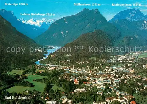 AK / Ansichtskarte Bad_Reichenhall Fliegeraufnahme mit Bayer Alpen Bad_Reichenhall