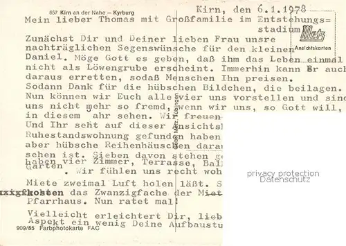 AK / Ansichtskarte Kirn_Nahe Fliegeraufnahme mit Kyrburg Kirn_Nahe