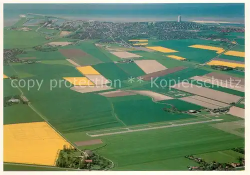 AK / Ansichtskarte Buesum_Nordseebad Flugplatz Heide Fliegeraufnahme Buesum_Nordseebad