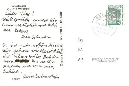 AK / Ansichtskarte Werder_Havel Fliegeraufnahme Werder Havel