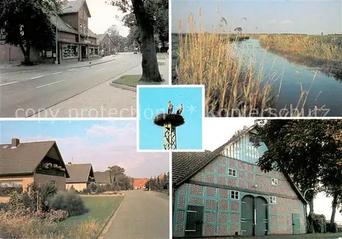 AK / Ansichtskarte Ebersdorf_Bremervoerde Edeka Markt Stelling Ortsmotive Storchennest Ebersdorf Bremervoerde