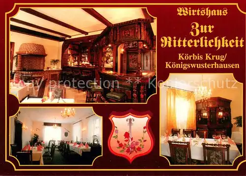 AK / Ansichtskarte Koerbis_Krug Wirtshaus Zur Ritterlichkeit Bar Gastraeume Koerbis Krug