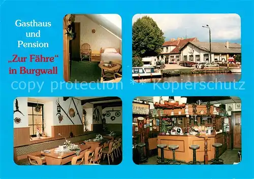 AK / Ansichtskarte Burgwall Gasthaus Pension Zur Faehre Gaststube Bar Burgwall