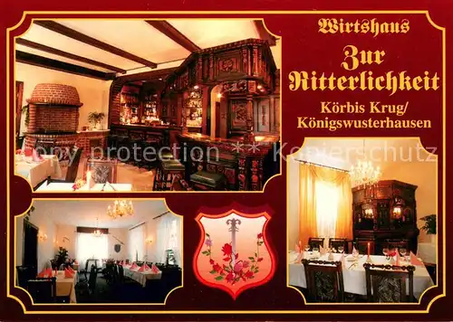 AK / Ansichtskarte Koerbis_Krug Wirtshaus Zur Ritterlichkeit Gastraeume Bar Koerbis Krug