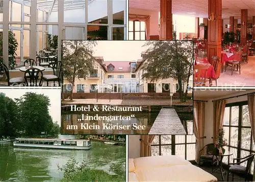 AK / Ansichtskarte Klein_Koeris Hotel Restaurant Lindengarten am Klein Koeriser See Gastraeume Zimmer Klein_Koeris