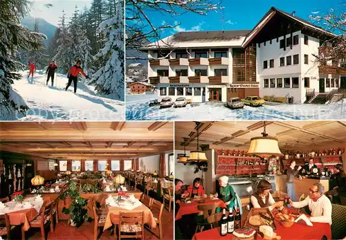 AK / Ansichtskarte Niederrasen Sporthotel Rasen Speisesaal Gaststube Loipe Niederrasen