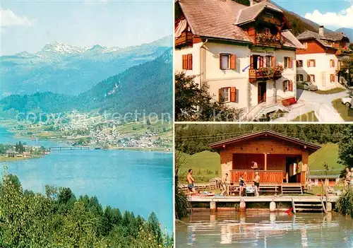 AK / Ansichtskarte Techendorf_Weissensee Seepanorama Pension Regitnig Badestelle Techendorf Weissensee