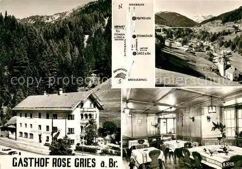 AK / Ansichtskarte Gries_Brenner Gasthof Rose Gastraum Panorama Gries Brenner